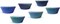 300PCS Mini Gradient Cupcake Liners Cupcake Cups 6 Designs Blue Gradient Cupcake Papers Baking Cups Cupcake Wrappers (Small Size)